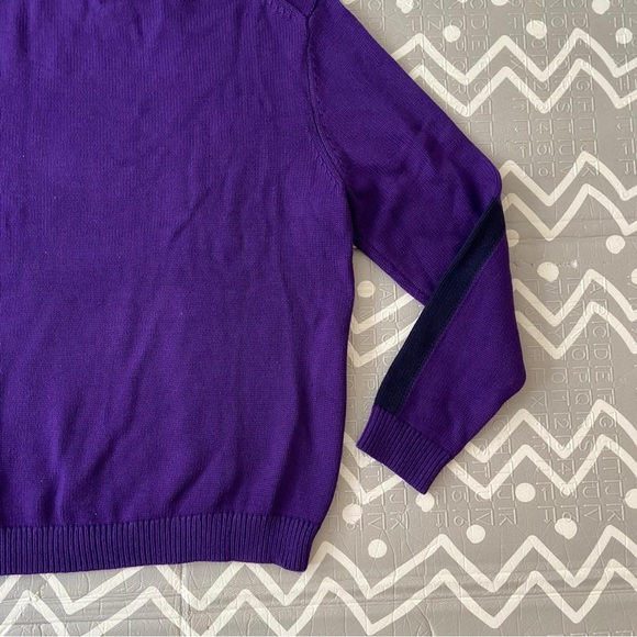 Vintage retro nautica knitted Y2K 80s funky purple USA sweater - Picture 9 of 9
